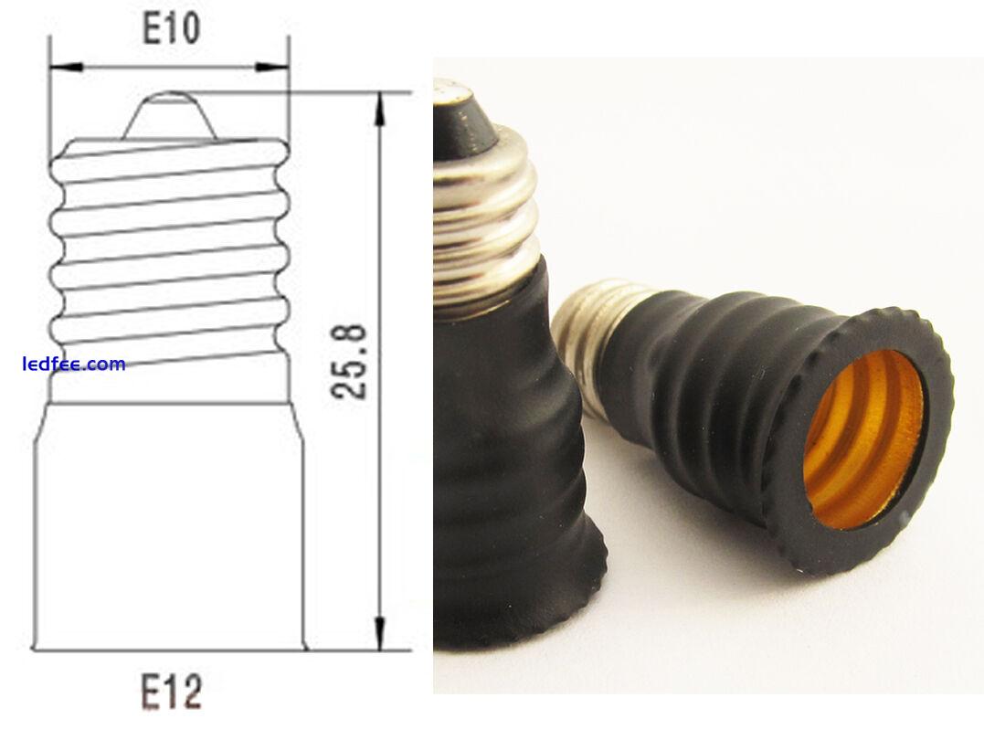 10pcs Female Base LED Light Bulb Adapter Holder Socket Converter E10 Male to E12 0 