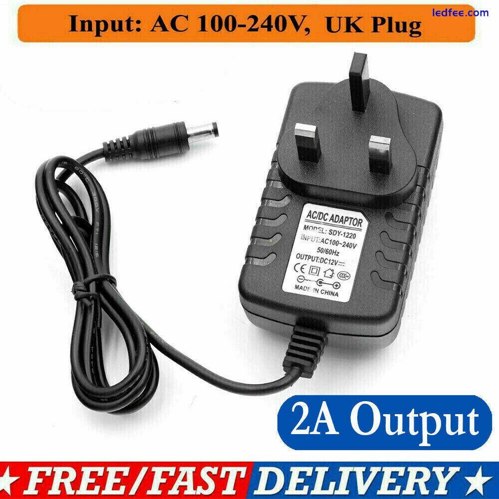 12V 2A x 4 AC/DC POWER SUPPLY ADAPTER MAINS LED STRIP TRANSFORMER CHARGER 1 