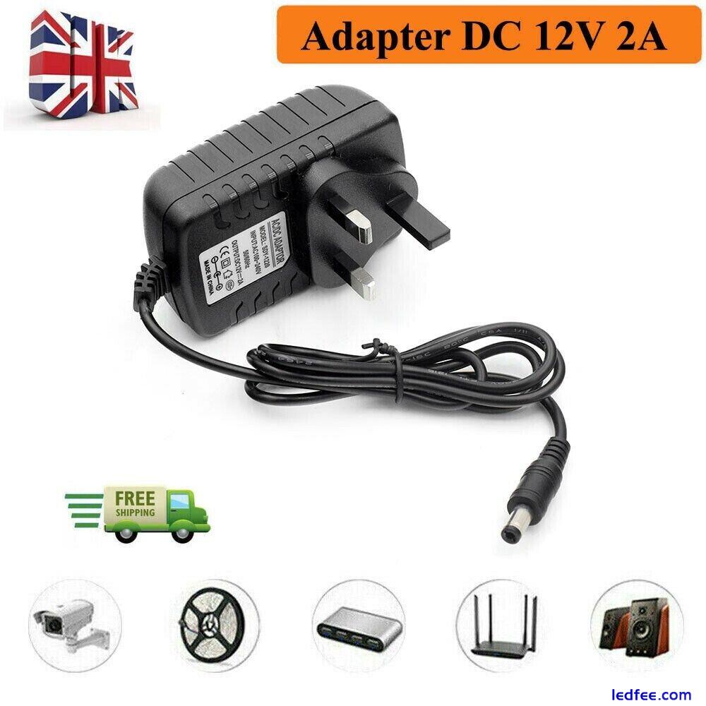 12V 2A x 4 AC/DC POWER SUPPLY ADAPTER MAINS LED STRIP TRANSFORMER CHARGER 2 