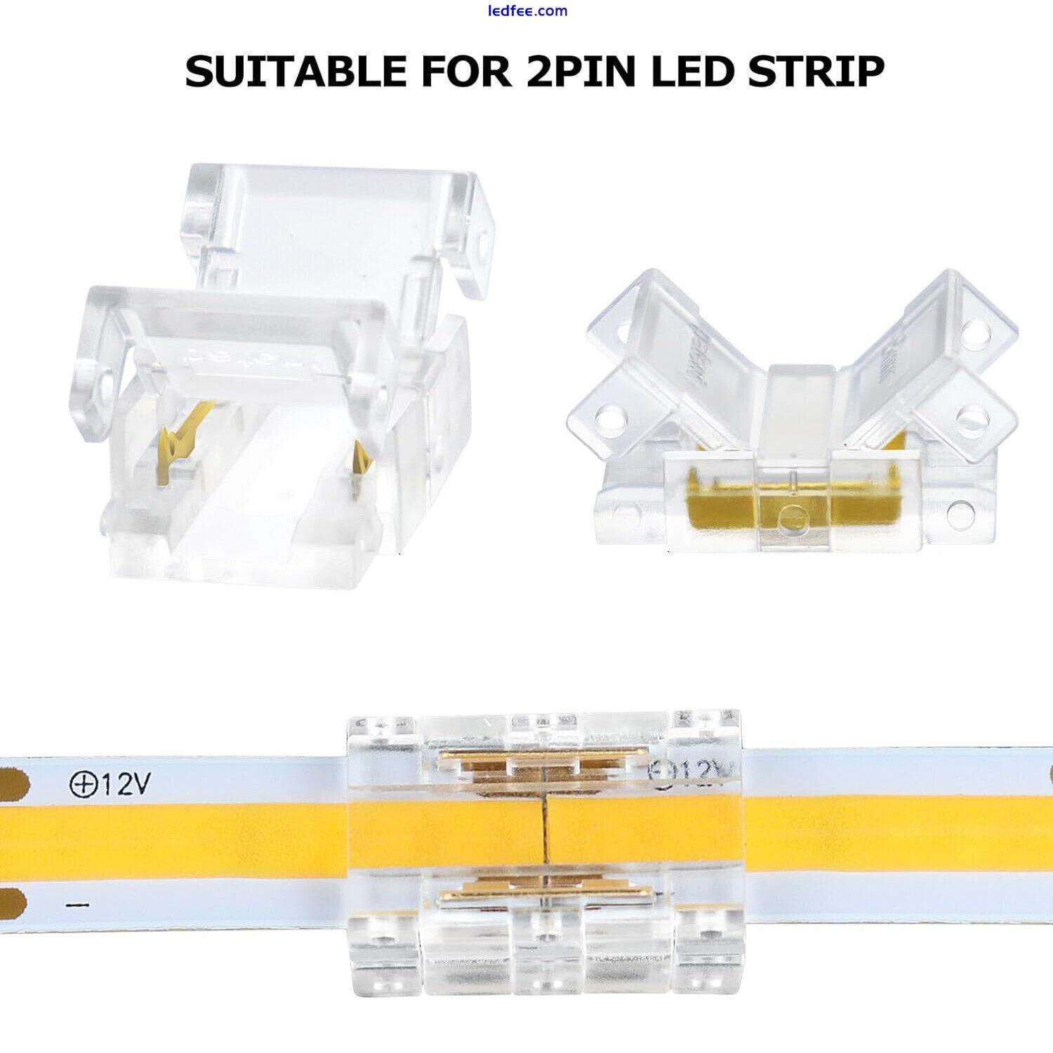 5/8/10mm LED STRIP LIGHT CONNECTOR SINGLE 2 PIN WIRE JOINER ADAPTOR SOLDERLESS 4 