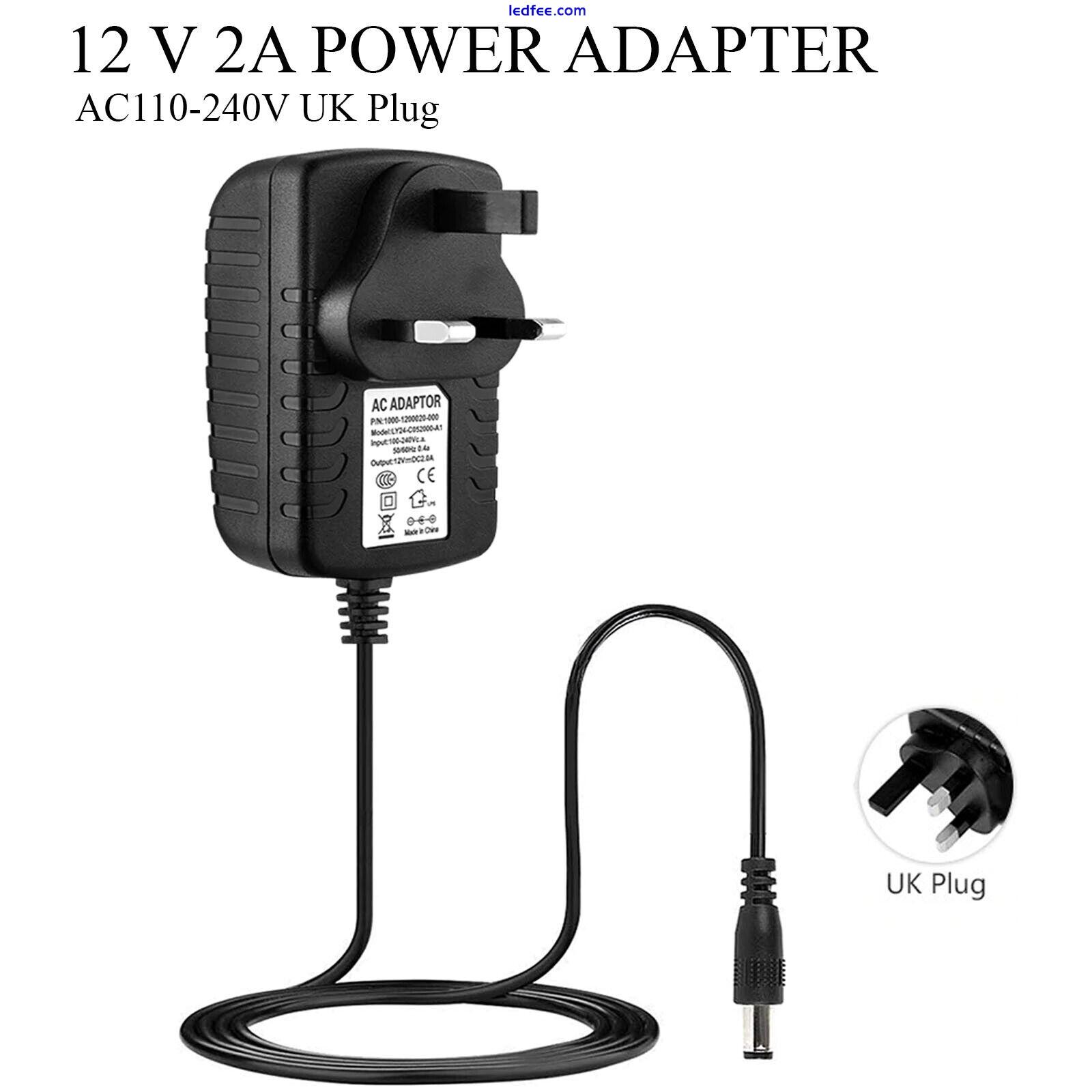 AC/DC 12V 1A 2A UK Power Supply Adapter Safety Charger For LED Strip CCTV Camera 1 