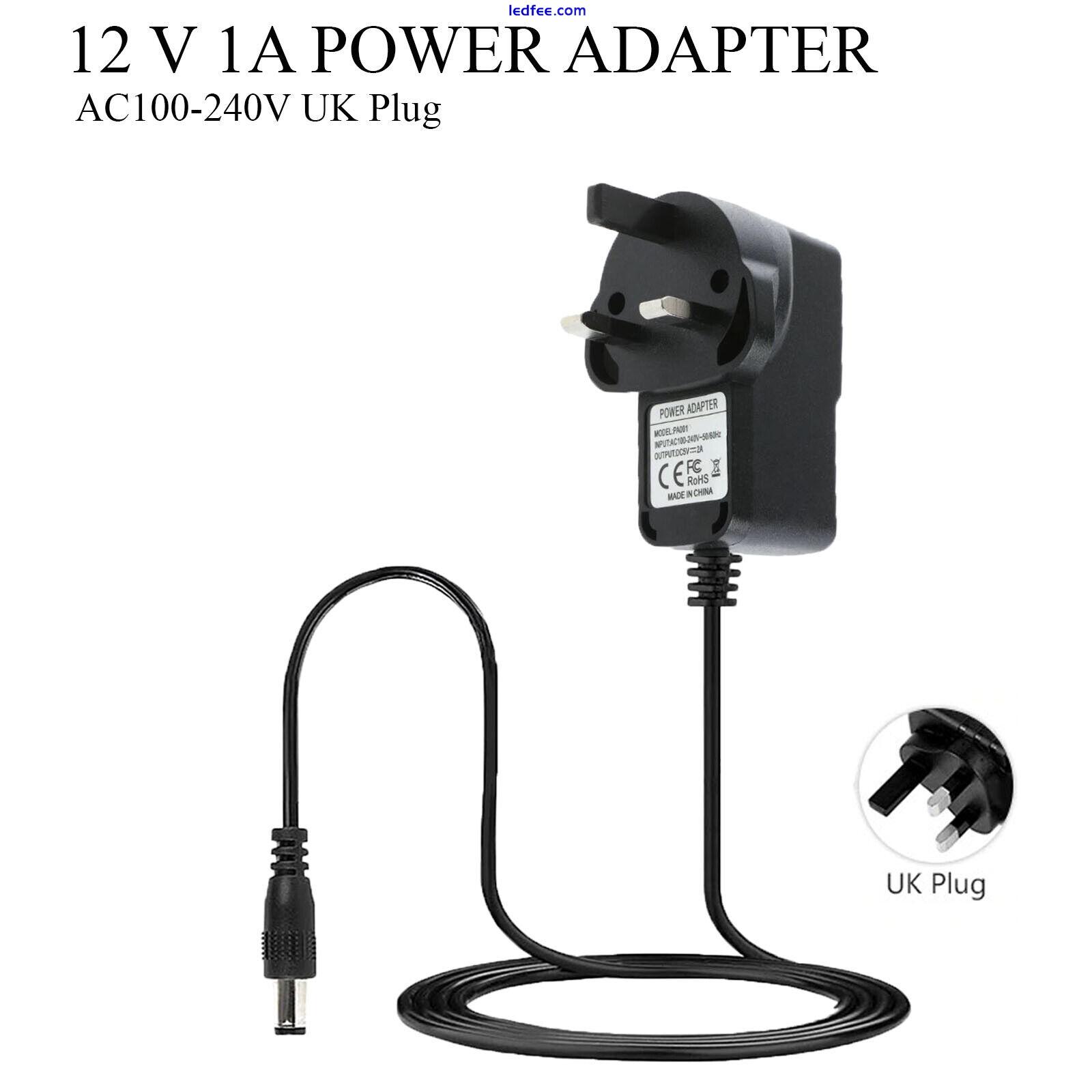 AC/DC 12V 1A 2A UK Power Supply Adapter Safety Charger For LED Strip CCTV Camera 0 