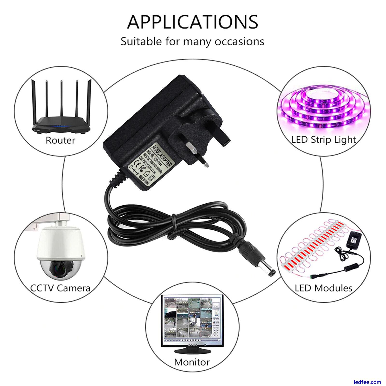 AC DC 12V 3A POWER SUPPLY ADAPTER CHARGER FOR CAMERA / LED STRIP LIGHT CCTV 0 