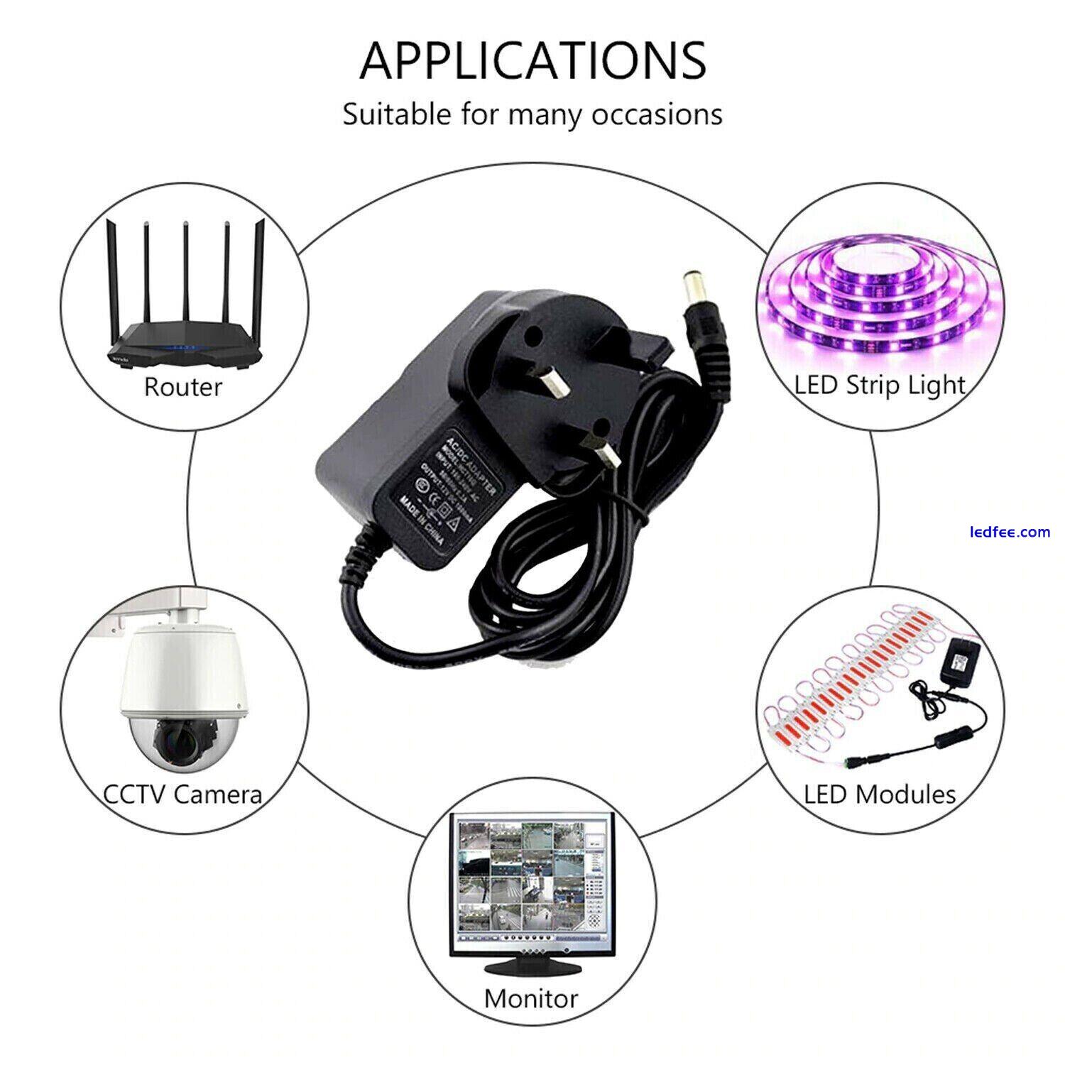 12V 1A 12W Power Supply AC to DC Adapter For LED Strip Light/CCTV 2 