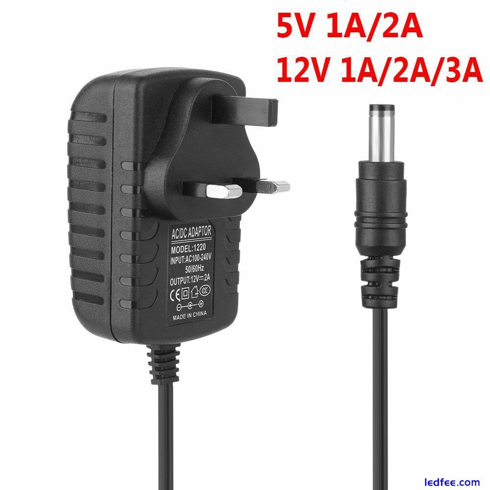 UK Plug AC/DC Adapter Charger Power Supply Mains Transformer 5V 12V 1A 2A 3A 1 