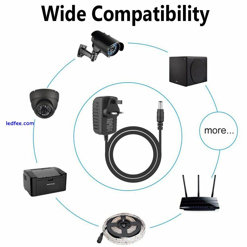 UK Plug AC/DC Adapter Charger Power Supply Mains Transformer 5V 12V 1A 2A 3A 4 