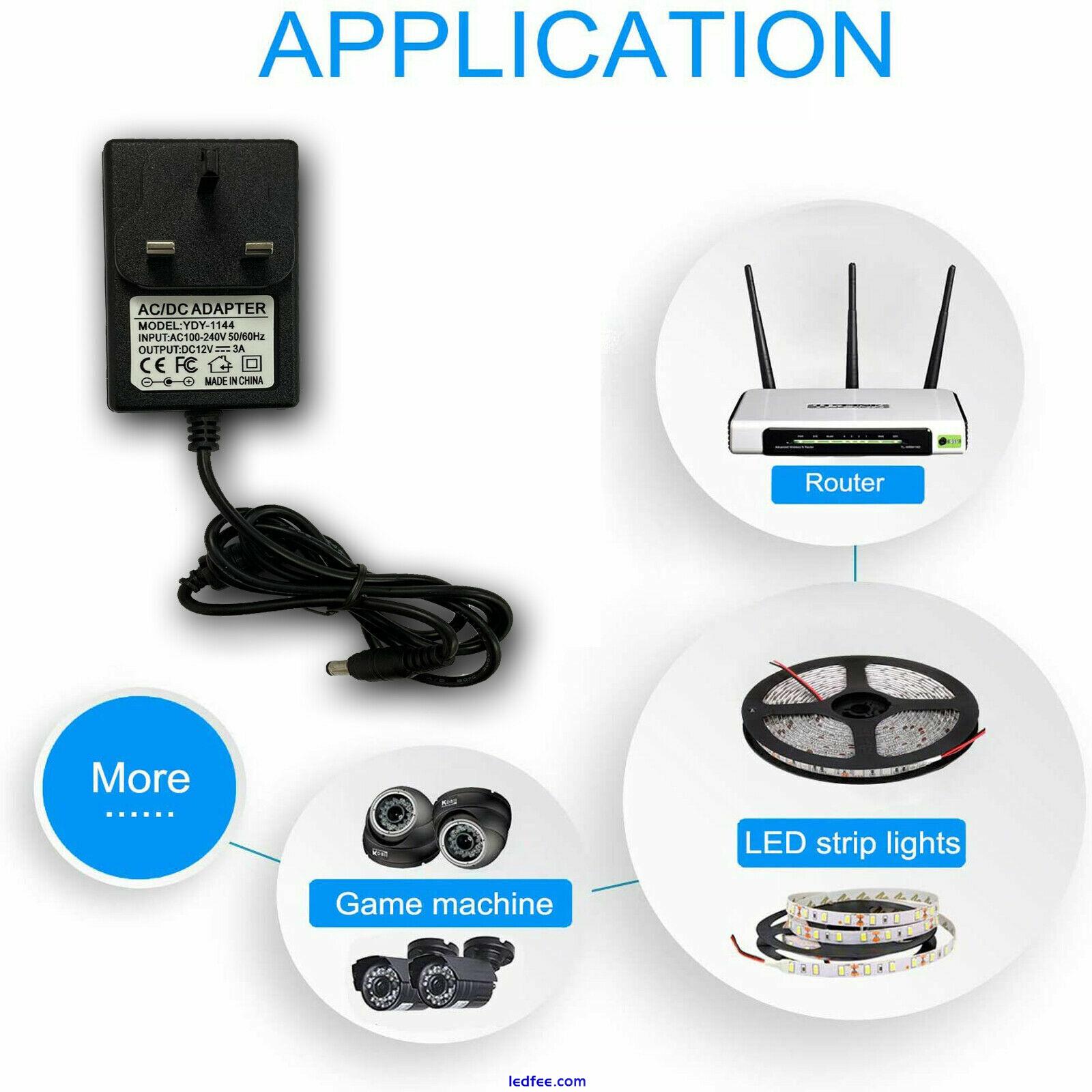 AC/DC 12V 1A 2A UK Power Supply Adapter Safety Charger For LED Strip CCTV Camera 2 