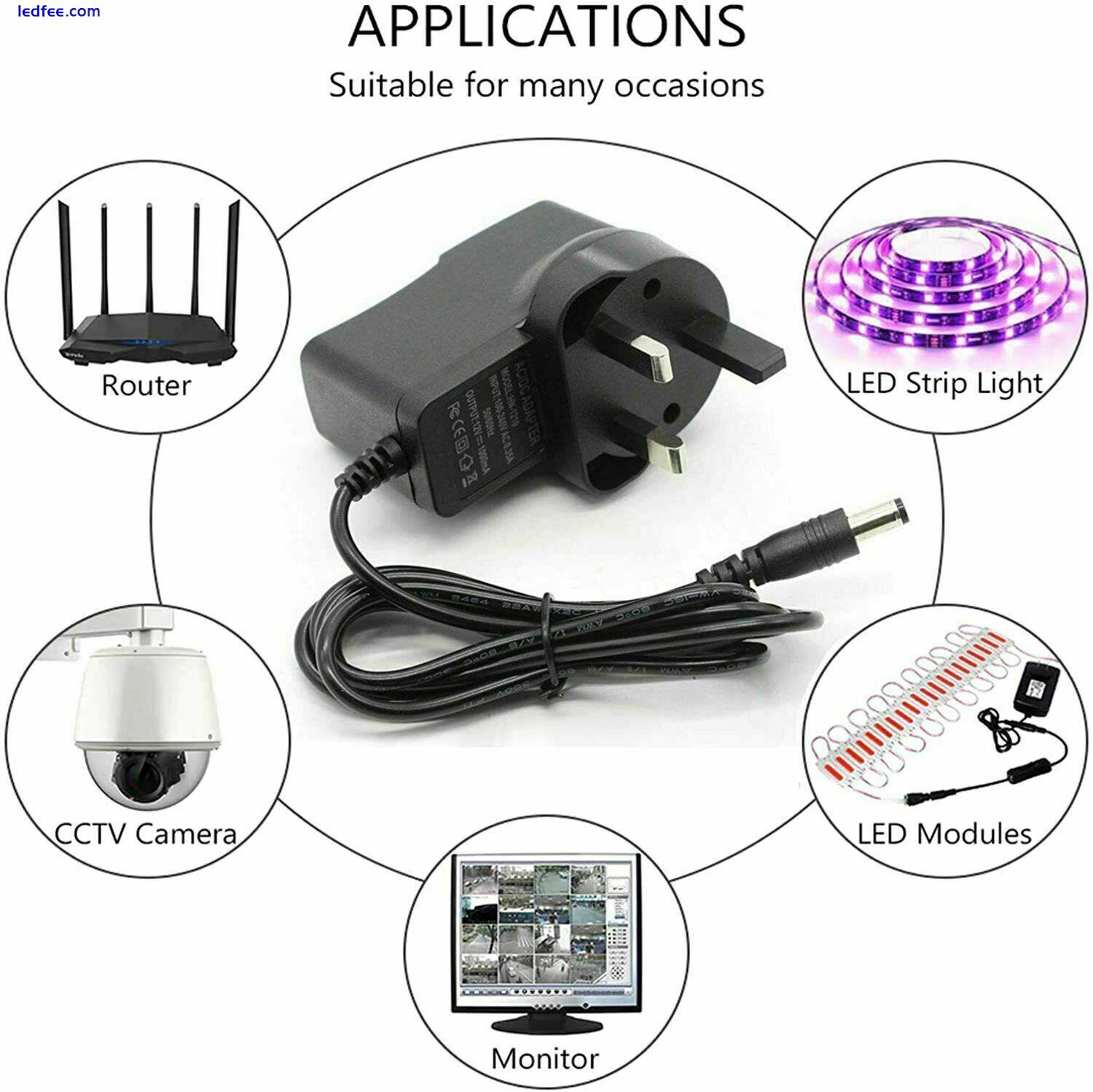 AC/DC 12V 1A 2A UK Power Supply Adapter Safety Charger For LED Strip CCTV Camera 1 