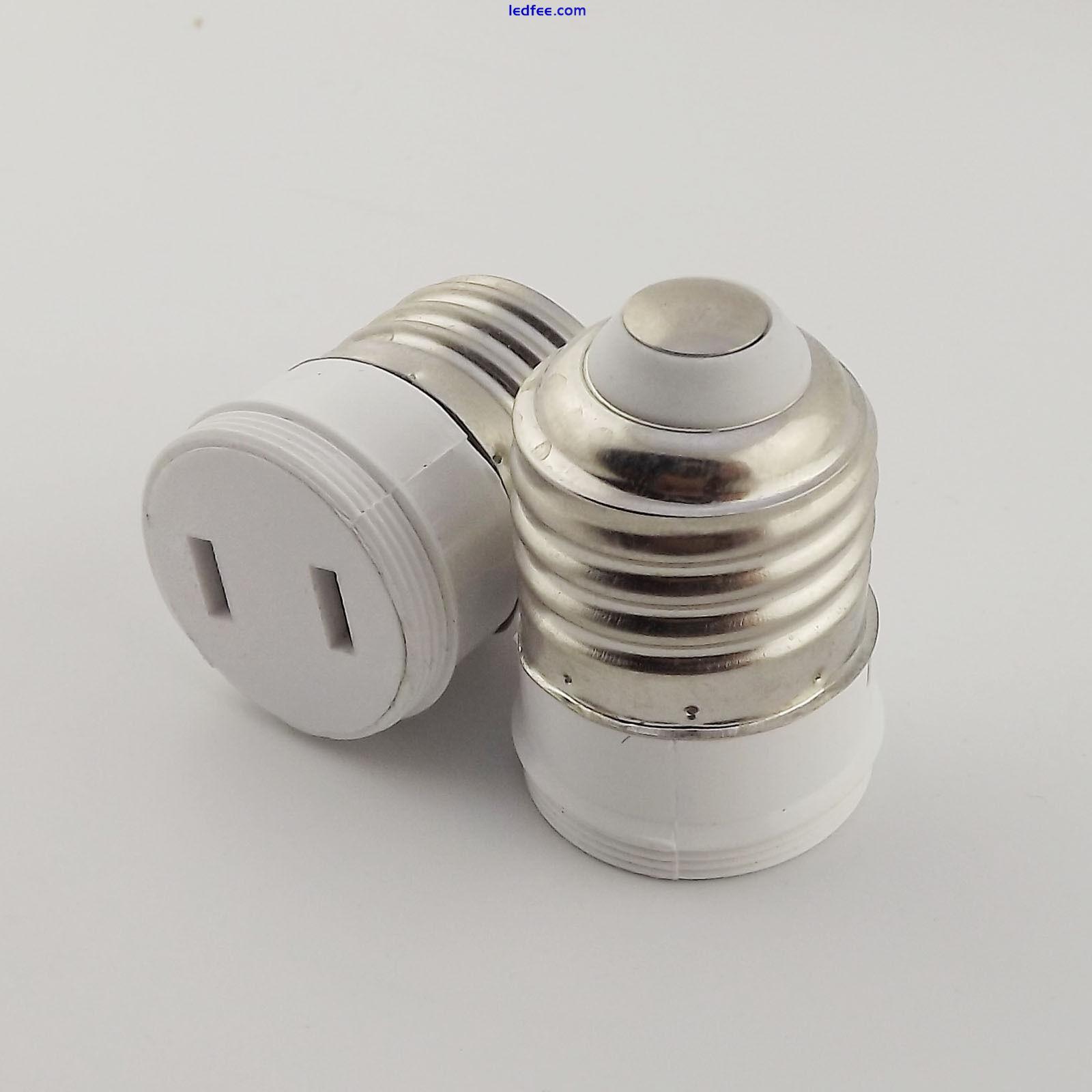 E27 Screw Thread LED Lamp Bulb Socket Holder Converter to US Power Female Outlet 4 