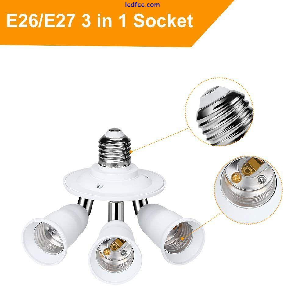 E27 Sockel Adapter 1/3/4 Wege Lichtverteiler Konverter Für Standard LED Lampen 1 