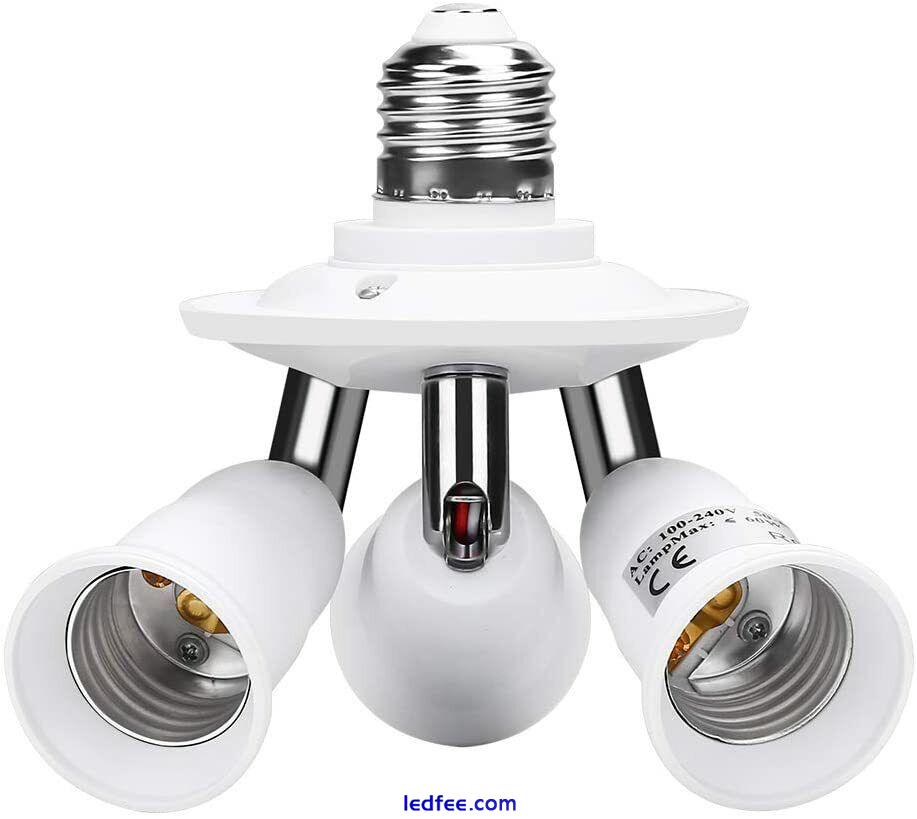 E27 Sockel Adapter 1/3/4 Wege Lichtverteiler Konverter Für Standard LED Lampen 2 