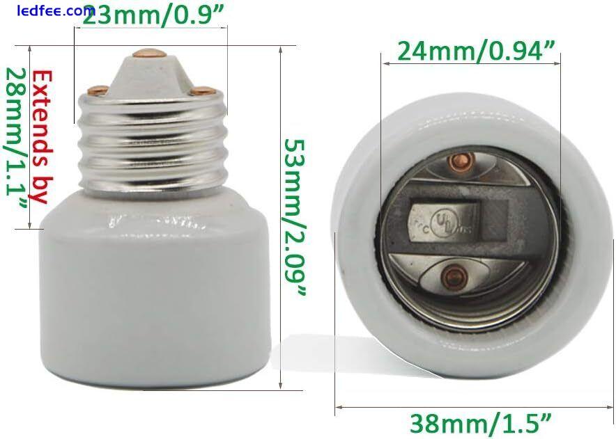 2x Porzellan E27 Lampenfassung Verlängerung LED-CFL-Glühlampe Adapter Keramik 0 