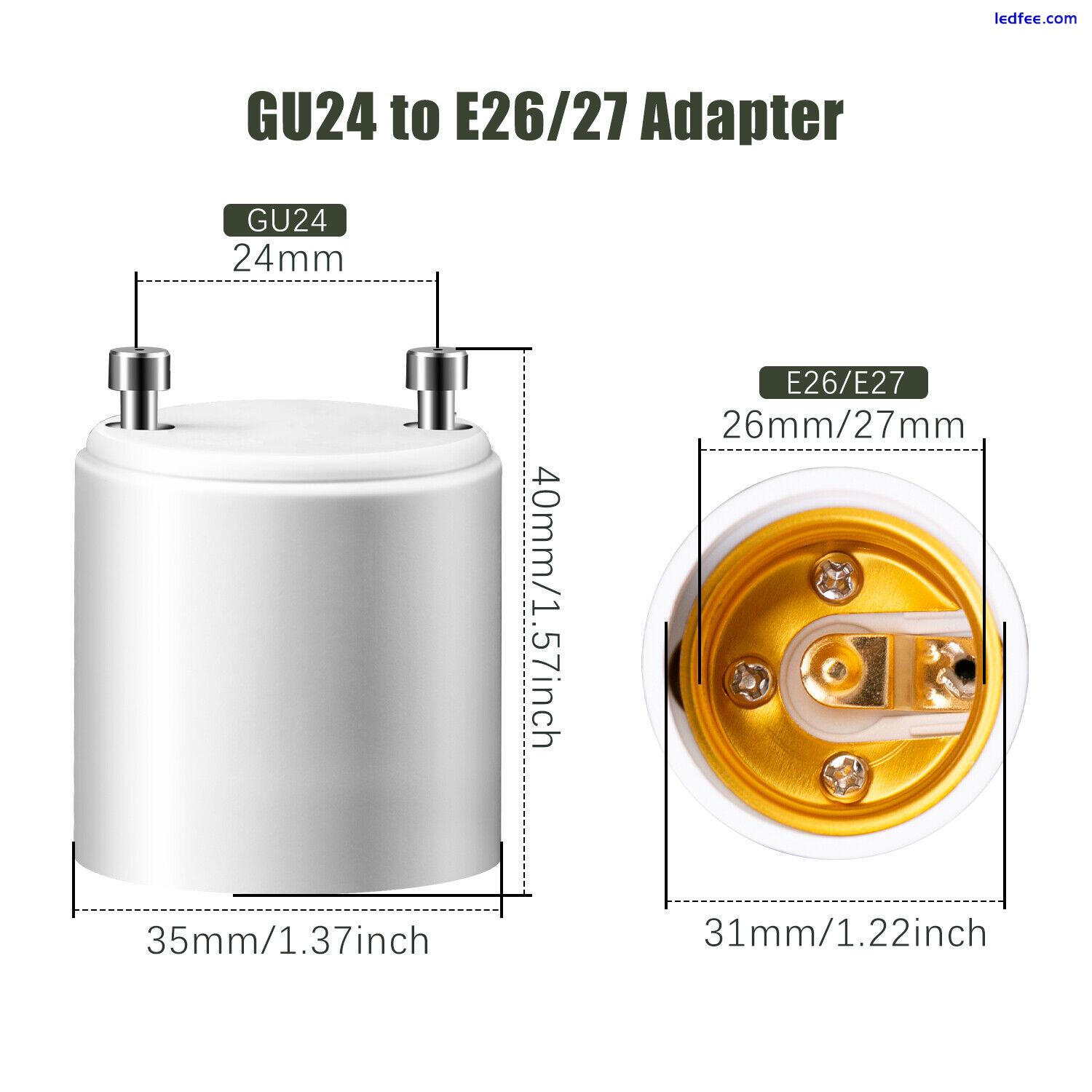 GU24 To E27 /E26 Screw LED Light Lamp Bulb Base Adapter Socket Converter Adaptor 4 