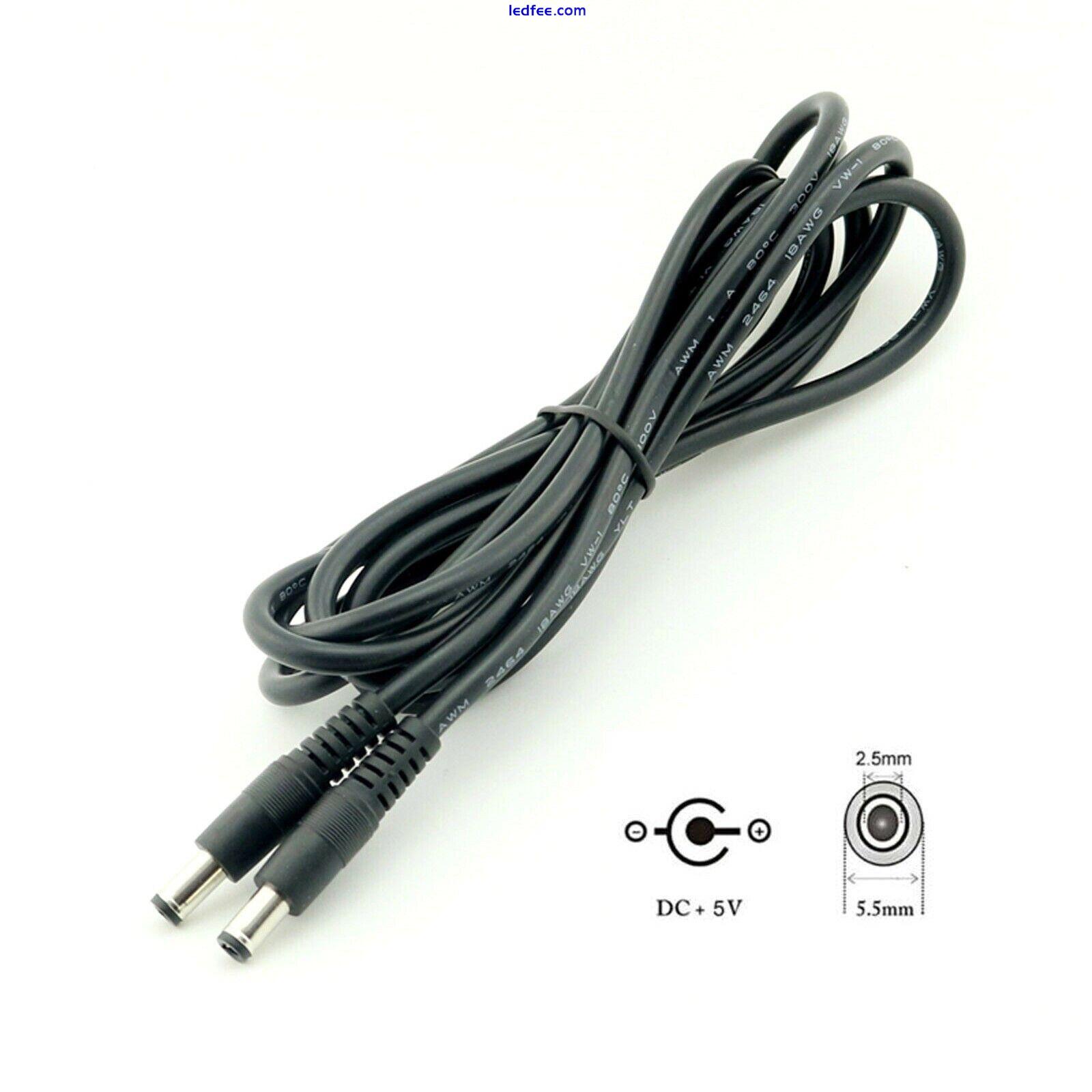 DC Power Supply Extension Cable 12V for CCTV Camera/DVR/PSU - LED Strips Lead UK 1 