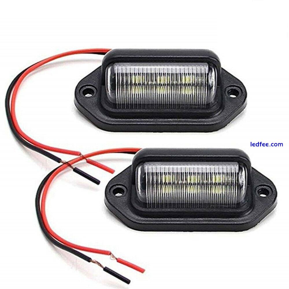 2PCS 6LED License Plate Lights Bulb Lamp Plastic Accessories For Car Truck SUV 4 