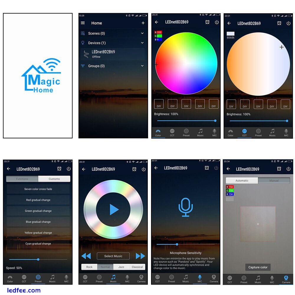Wifi RGB RGBW Led Strip Controller Magic Home APP Android IOS Alexa Google Trafo 4 