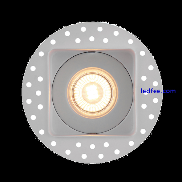 SAXBY Shieldeco White Fixed Trimless Bezel Round / Square Downlight Accessory   2 