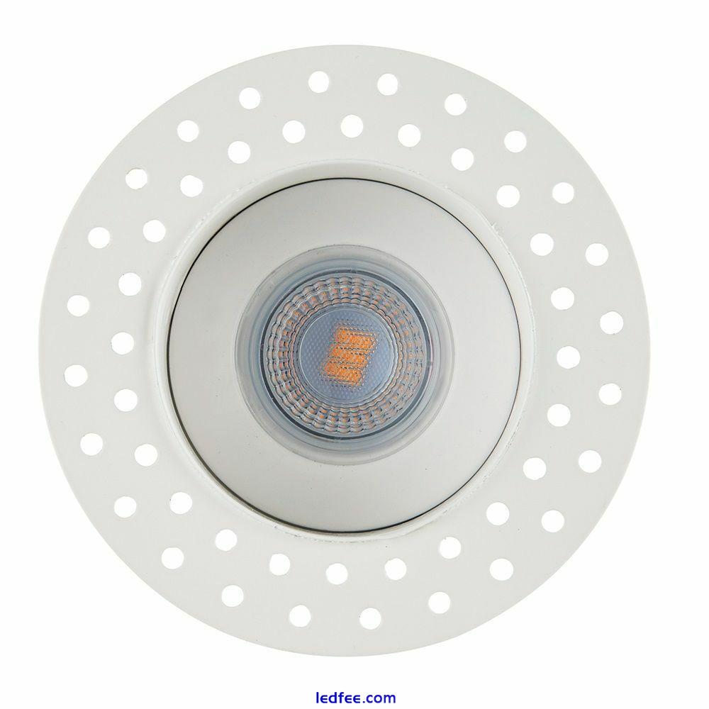 SAXBY Shieldeco White Fixed Trimless Bezel Round / Square Downlight Accessory   1 