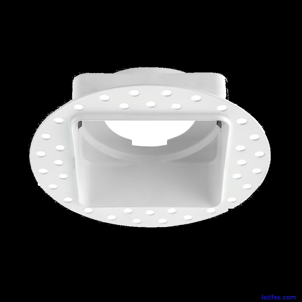 SAXBY Shieldeco White Fixed Trimless Bezel Round / Square Downlight Accessory   3 