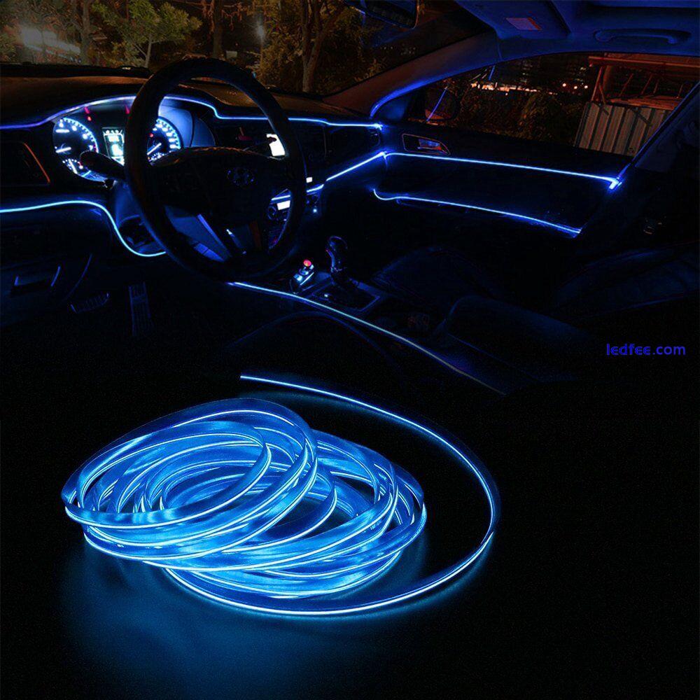 200cm LED Car Interior Atmosphere Decorative Wire Strip Light Blue Accessories D 1 