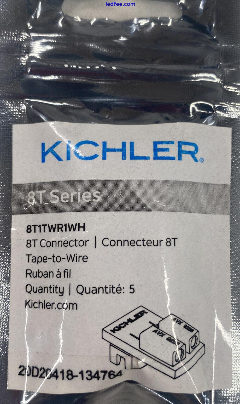 (5) Kichler 8T1TWR1 White 8T 24 Volt Rigid Tape To Wire Connector. Lot Of 5. 1 