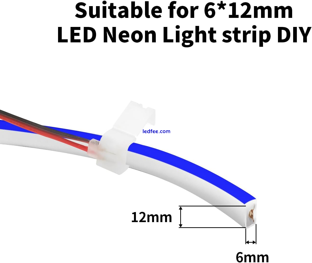 10Pcs LED Neon Solderless Connector Accessories Kit for 6X12Mm 12V LED Neon Stri 2 