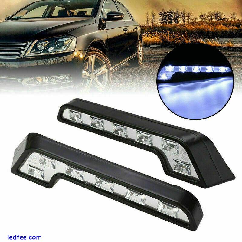 2x 6 LED L Car Accessories Driving Fog Lamp DC12V DRL Daytime Running Light 0 