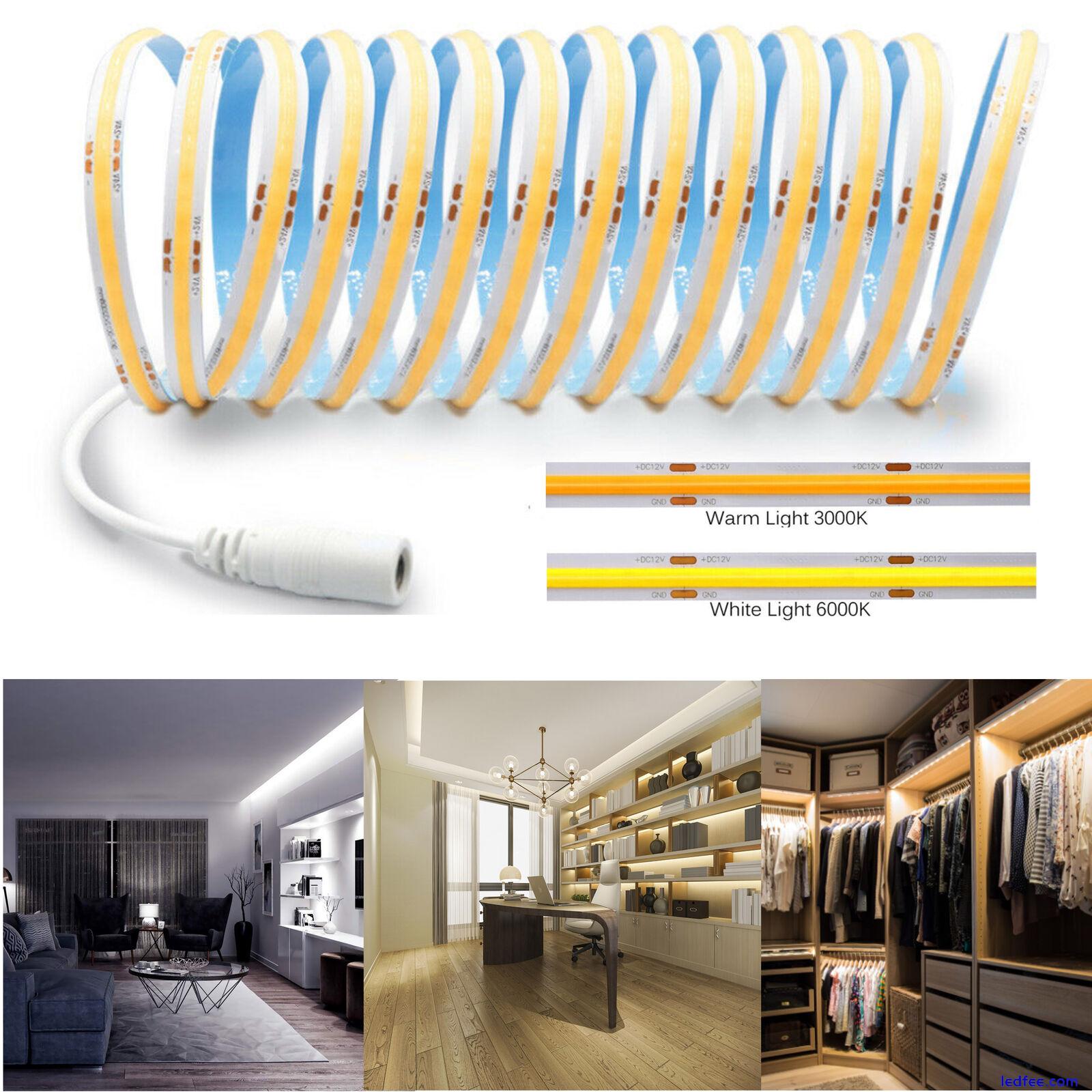 2m 5m 12V 24V Flexible COB LED Strip Lights Tape Light for Bedroom Cabinet Stair 3 