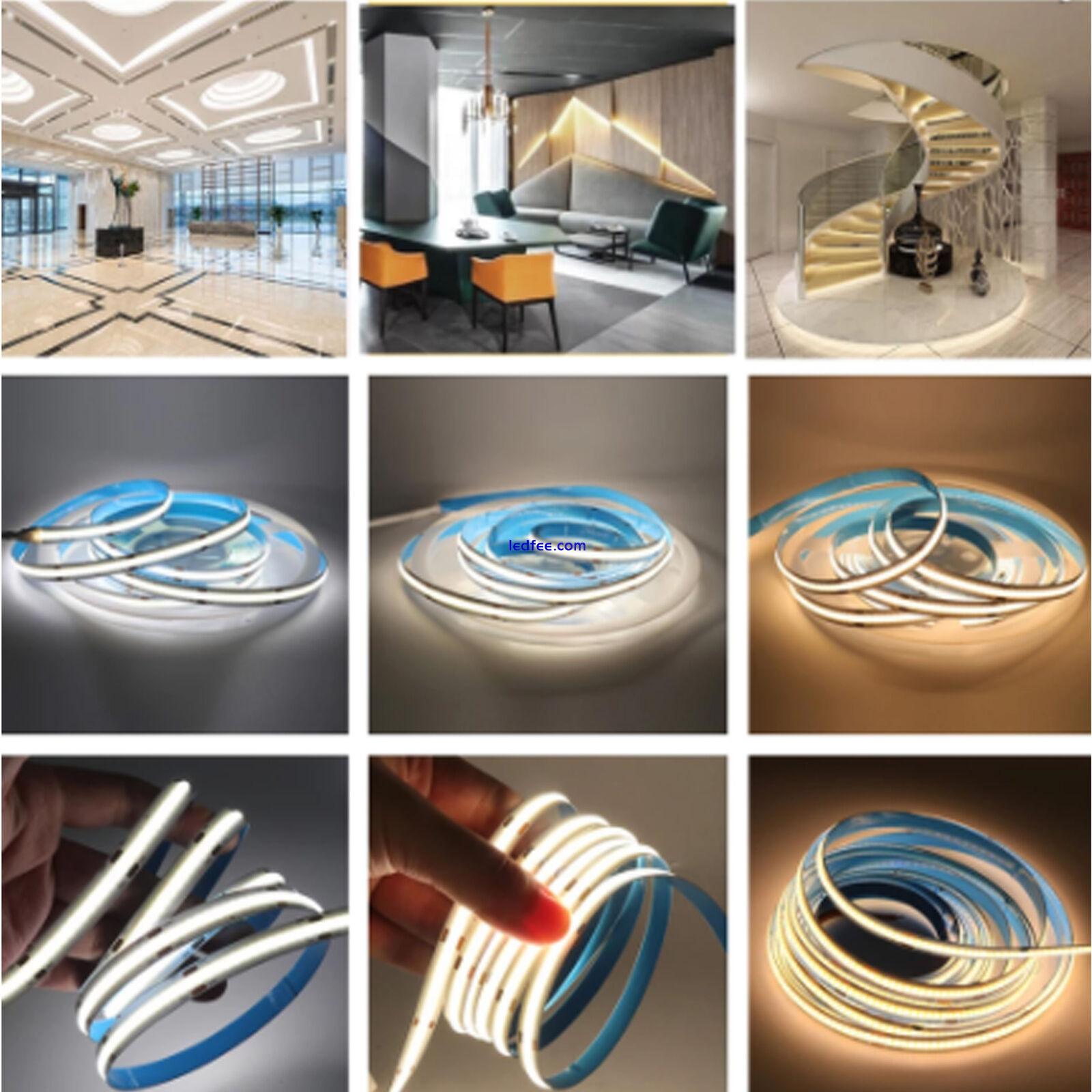 2m 5m 12V 24V Flexible COB LED Strip Lights Tape Light for Bedroom Cabinet Stair 5 