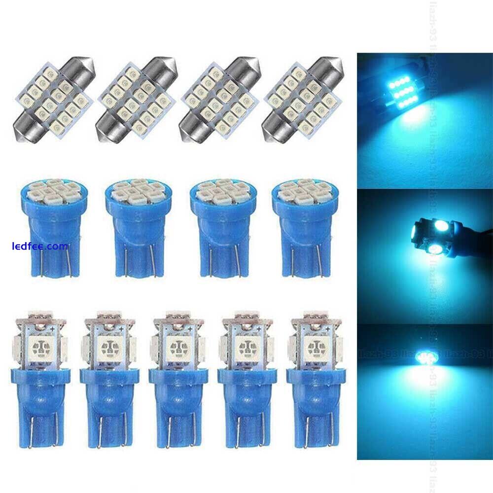 13Pcs Car Blue Interior LED Lights Dome Map License Plate Lamp Kit Accessories 0 