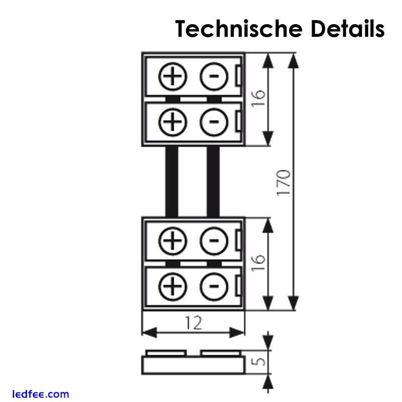 5 x Schnellverbinder für SMD LED Stripe Streifen Verbindungskabel 15cm Verbinder 4 