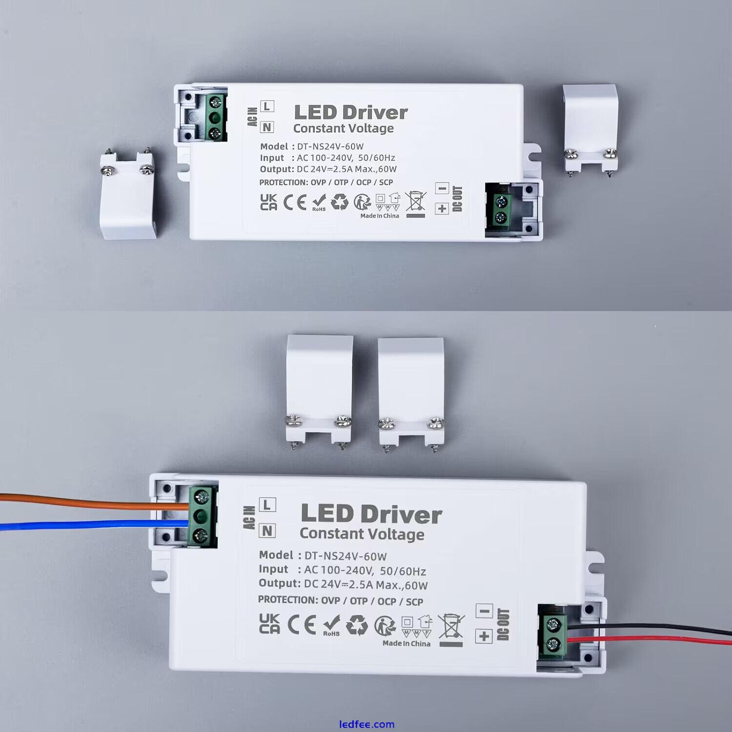 REYLAX 24V LED Driver Transformer 60W 2.5A, LED DC Power Supply, 240 to 24 Volt 1 