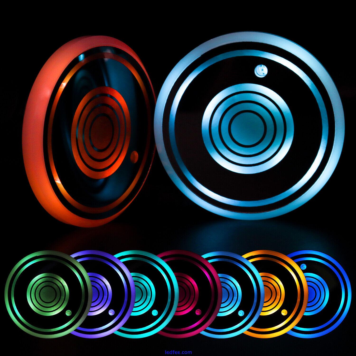 2Pcs LED Cup Pad Car Accessories Light Cover Interior Decoration Lights 7 Colors 2 