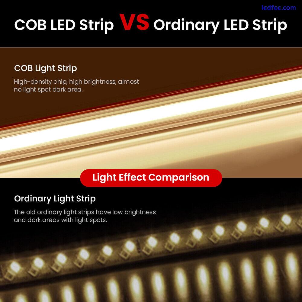 COB  LED Strip Lights 220V High Density Rope Kitchen Cabinet Lamp Self-adhesive 5 