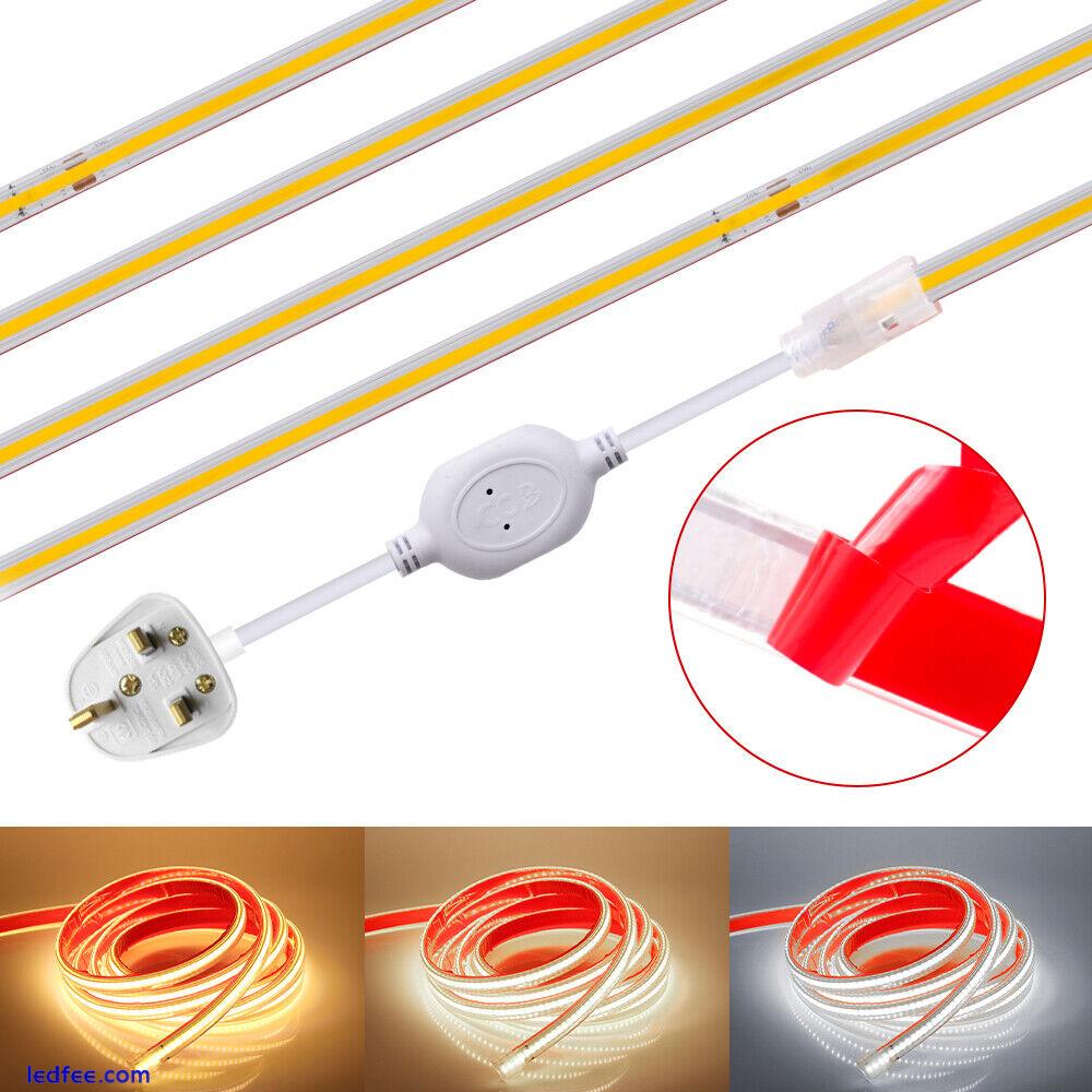 COB  LED Strip Lights 220V High Density Rope Kitchen Cabinet Lamp Self-adhesive 2 