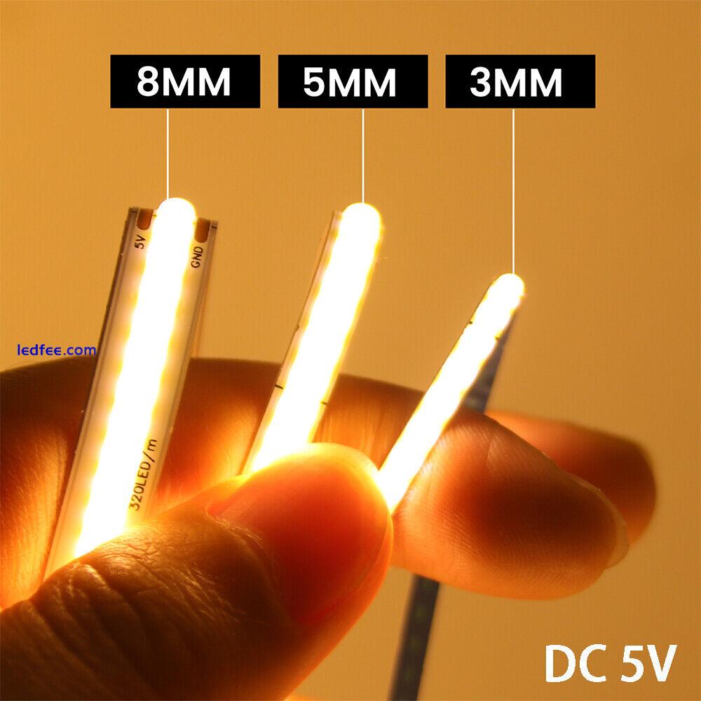 5V 12V 24V COB LED Strip Light 3mm 5mm 8mm Flexible Tape Lights Cabinet Lighting 2 