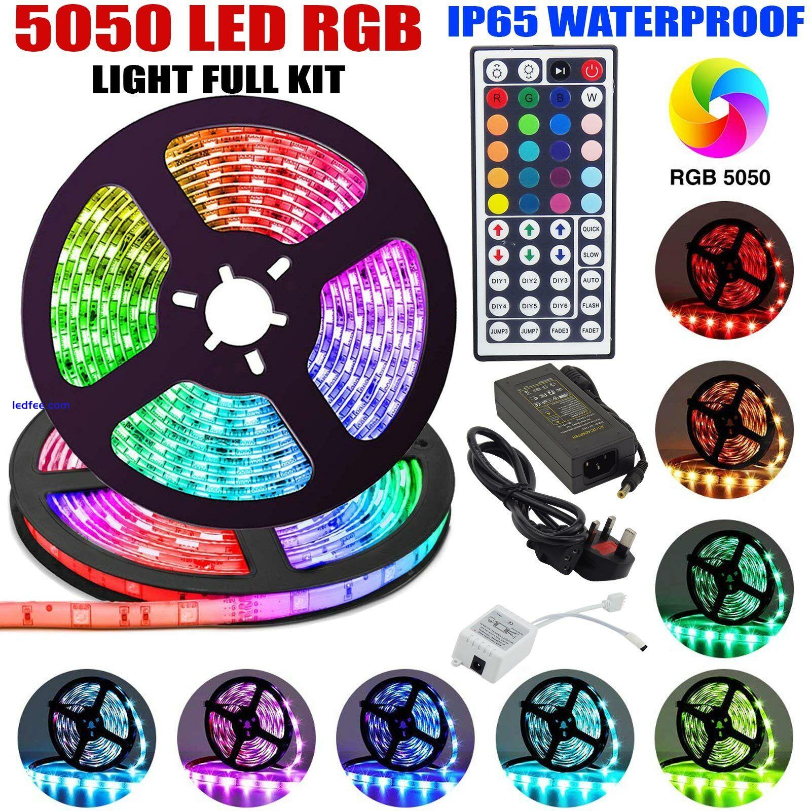 LED STRIP LIGHTS 5050 RGB COLOUR CHANGING TAPE UNDER CABINET KITCHEN TV USB led 5 