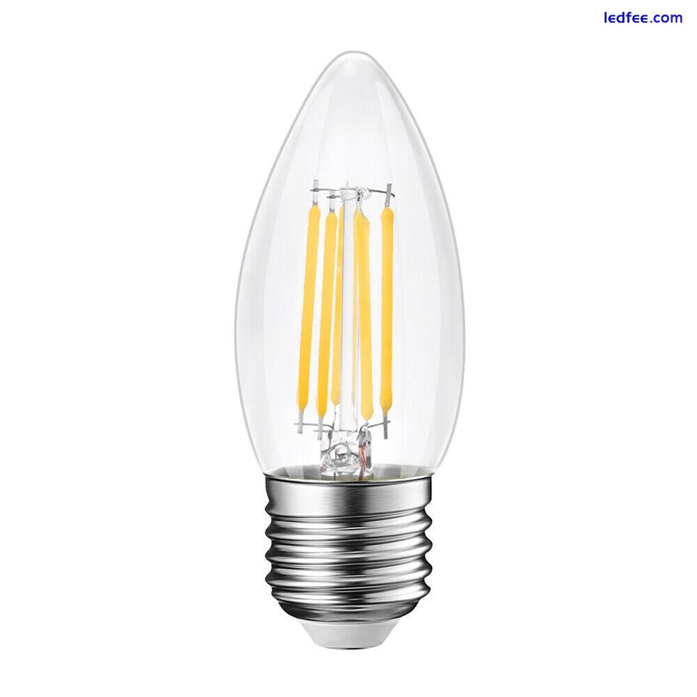 Industrial Dimmable LED Filament Light Bulbs Glass Candle Globe E14 E27 B15 B22 2 