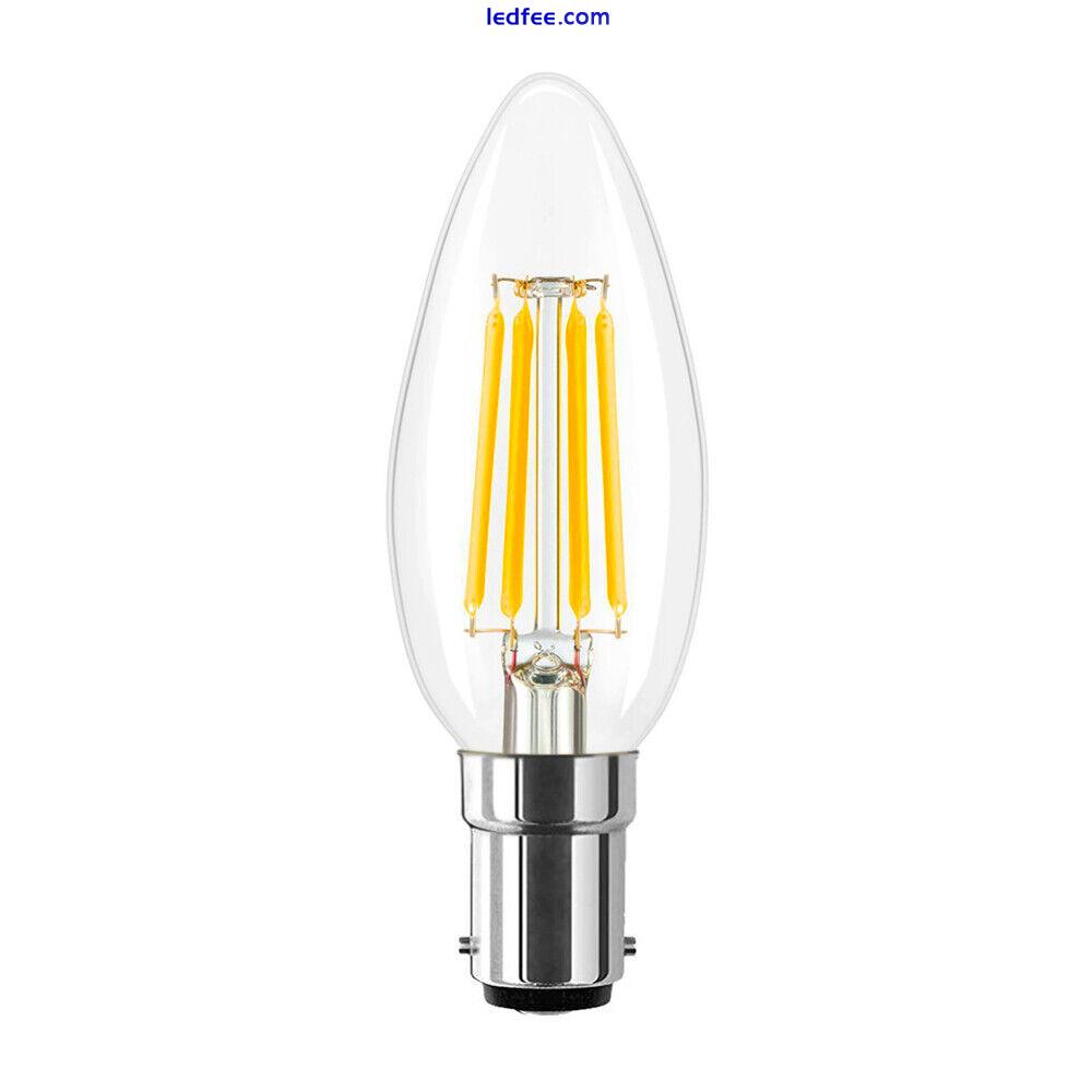 Industrial Dimmable LED Filament Light Bulbs Glass Candle Globe E14 E27 B15 B22 1 