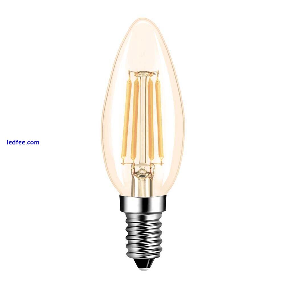 Industrial Dimmable LED Filament Light Bulbs Glass Candle Globe E14 E27 B15 B22 4 