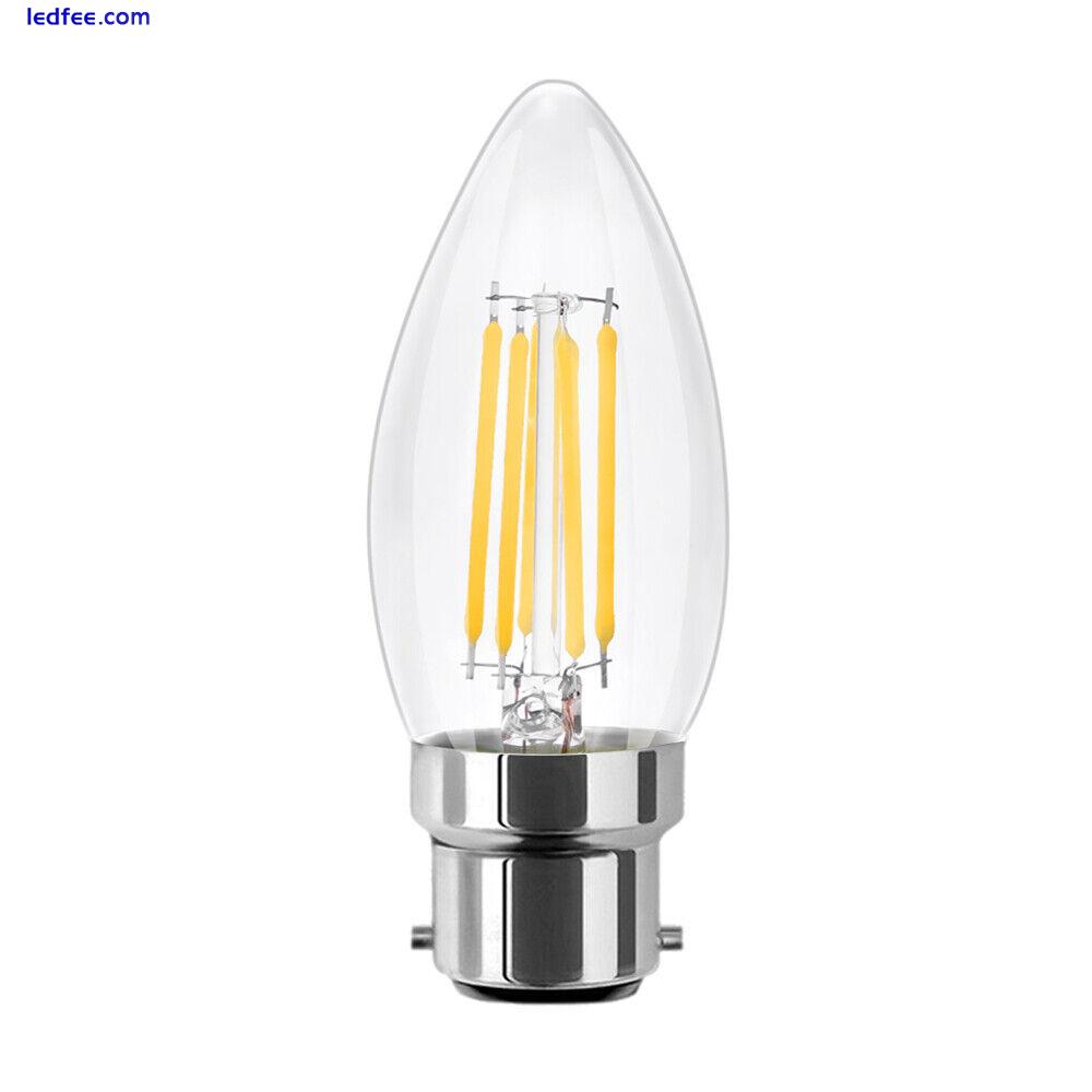 Industrial Dimmable LED Filament Light Bulbs Glass Candle Globe E14 E27 B15 B22 3 