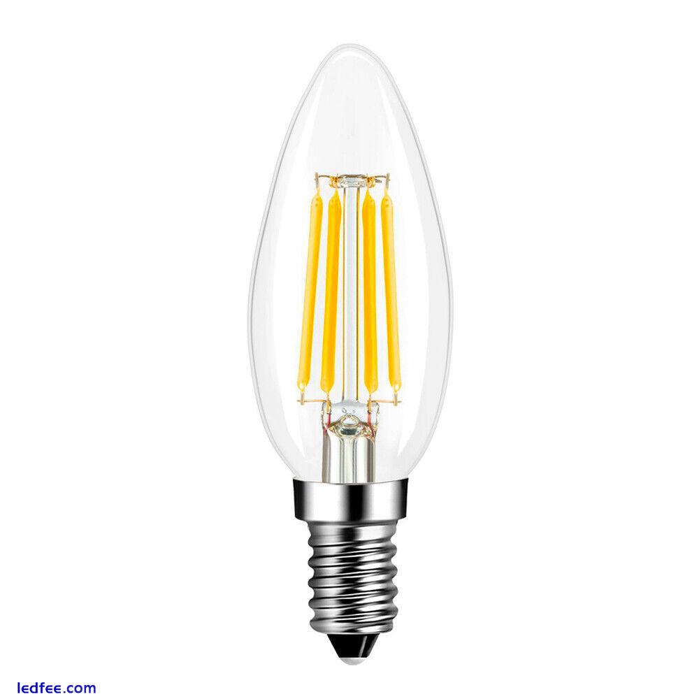 Industrial Dimmable LED Filament Light Bulbs Glass Candle Globe E14 E27 B15 B22 0 