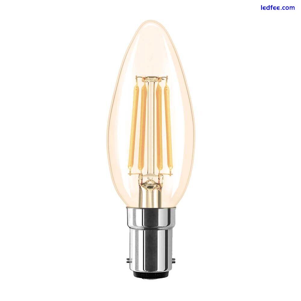 Industrial Dimmable LED Filament Light Bulbs Glass Candle Globe E14 E27 B15 B22 5 