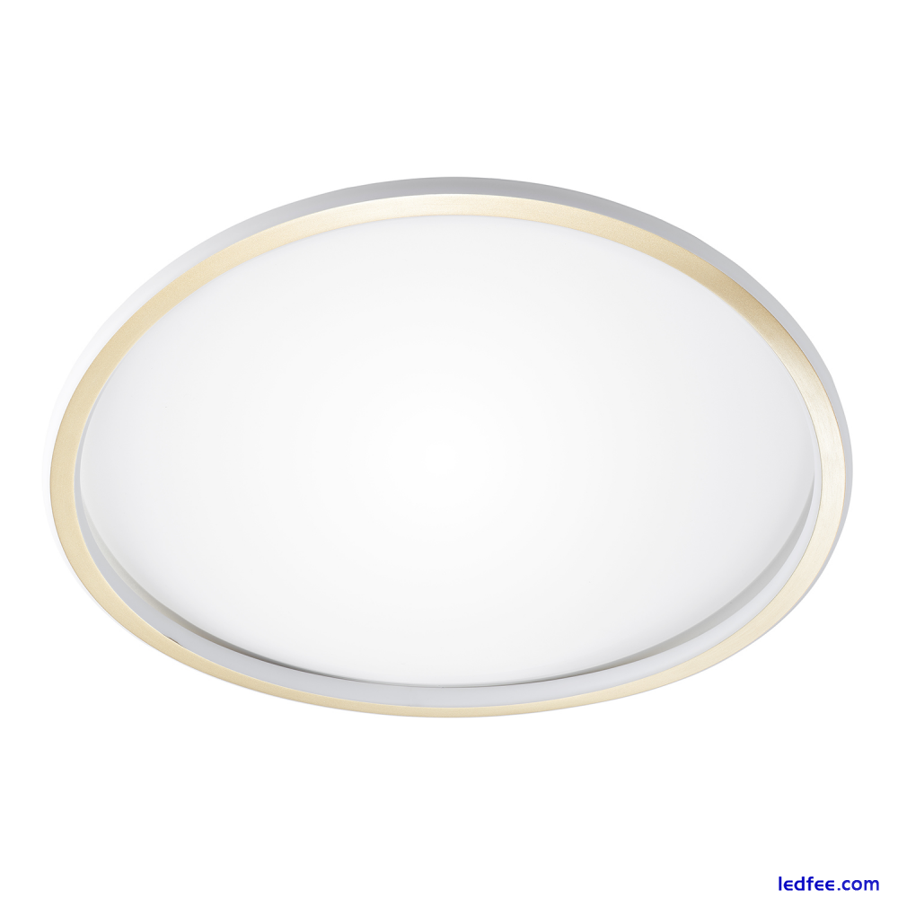 Modern Designer Satin Gold Plated LED Ceiling Light with Inner Opal Diffuser ... 0 