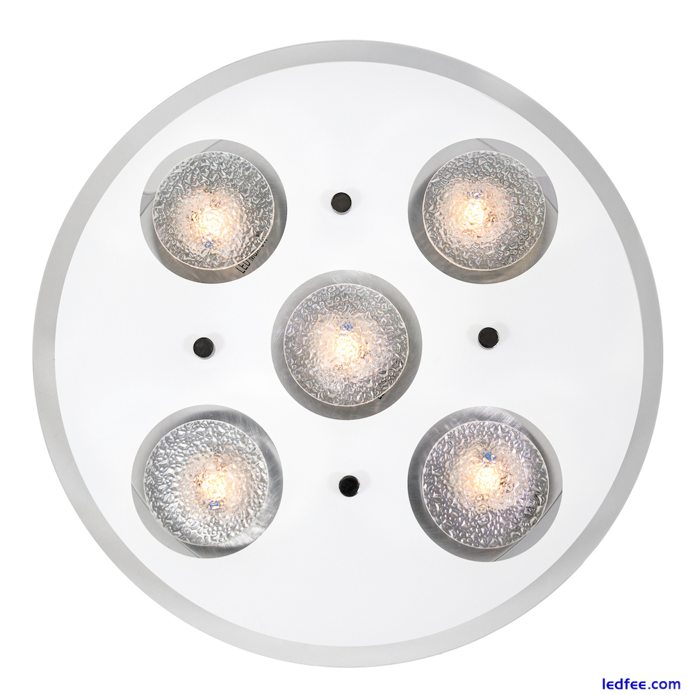 Contemporary Circular LED Bathroom Flush Ceiling Light with Clear/Frosted Gla... 0 