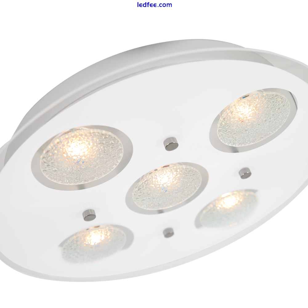 Contemporary Circular LED Bathroom Flush Ceiling Light with Clear/Frosted Gla... 3 