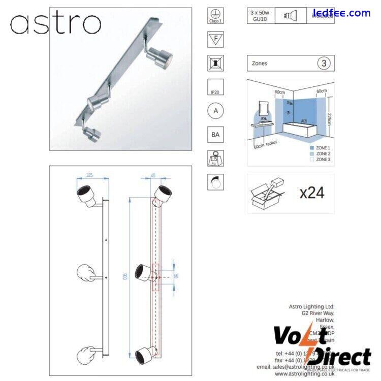 ASTRO Brush Aluminium Ceiling Light 3 Adjustable Spotlights GU10 LED  RRP£185 1 