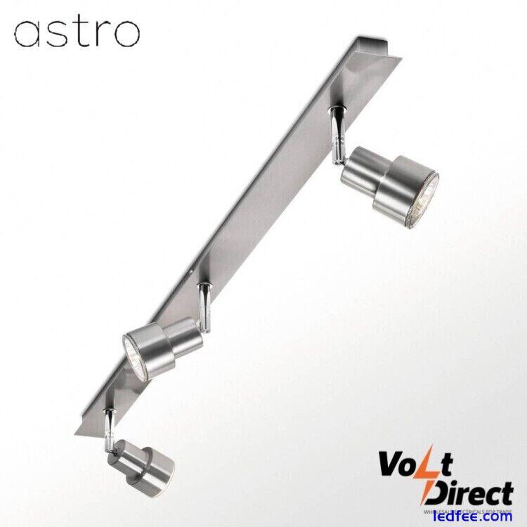 ASTRO Brush Aluminium Ceiling Light 3 Adjustable Spotlights GU10 LED  RRP£185 0 