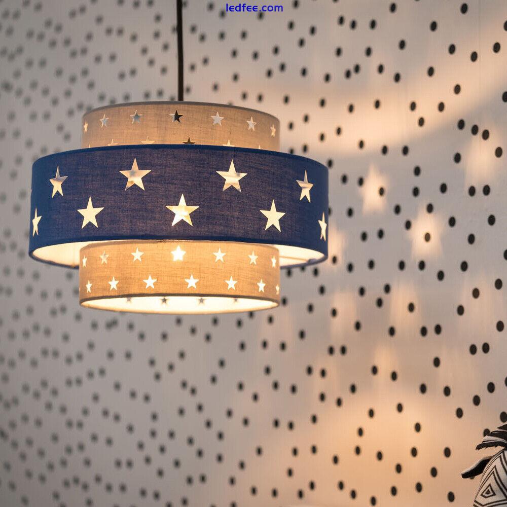 Childrens Bedroom Lampshade Ceiling Pendant Lightshade Star Cut Out Light Shade 3 