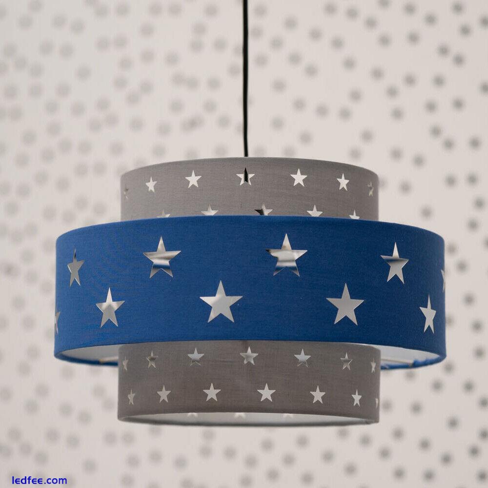 Childrens Bedroom Lampshade Ceiling Pendant Lightshade Star Cut Out Light Shade 2 